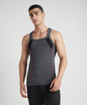 Sporto Men's  Cotton  Gym Vest with Side Contrast  Panel Multicolour Pack of 2