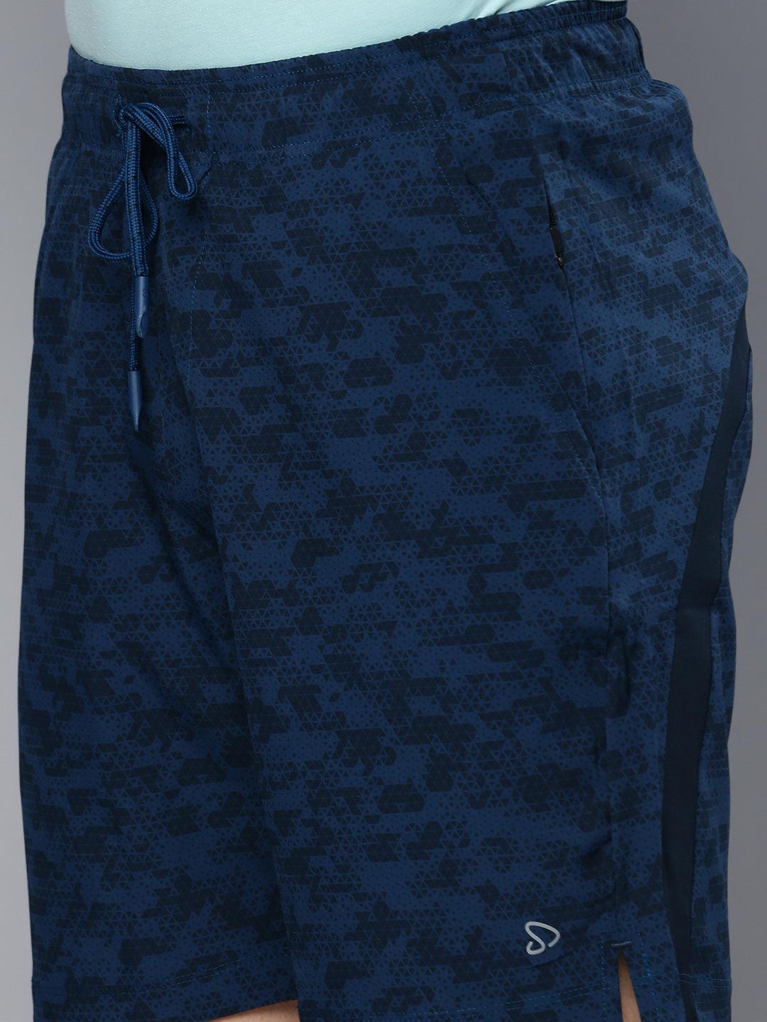 Sporto Men's Techno Printed Dry Fit Bermuda Short - Airforce