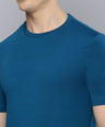 Sporto Men's Fluid Cotton Round Neck T-shirt - Blue Shappire