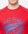 Sporto Crew Neck Printed Sweatshirt - Cherry Red