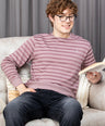 Sporto Men's Ribbed stripe Round Neck Onion Sweatshirt