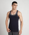 Sporto Men's  Cotton  Gym Vest with  Contrast  Panel Multicolour Pack of 2