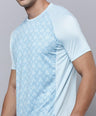 Sporto Men's Instacool Printed Jersey Tee - Light Blue