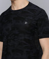Sporto Men's Insta cool Printed Jersey Tee with Side Mesh - Black
