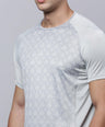 Sporto Men's Instacool Printed Jersey Tee - Light Grey