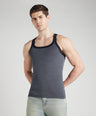 Men's Solid Gym Vest- Pack of 2 (Grey & blue)