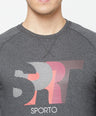 Sporto Crew Neck Printed Sweatshirt - Anthra Melange