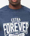 Sporto Crew Neck Printed Sweatshirt - Blue Melange