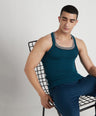 Sporto Men's  Cotton  Gym Vest with  Contrast  Panel Multicolour Pack of 2
