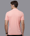 Sporto Men's Anti wrinkle and Light weight Solid  Pink Coral Polo T-shirt