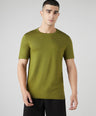 Sporto Men's Fluyid Cotton Round Neck T-shirt - Olive Branch