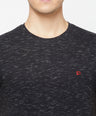 Sporto Men's Round Neck Cotton Tee Pack of - 3 (Black + White + Black Flakes)