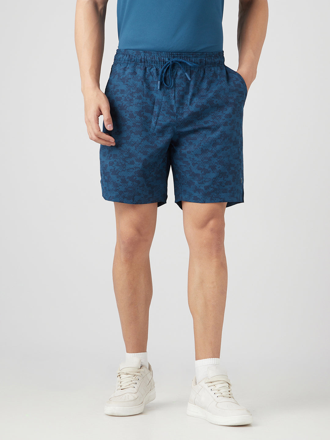 Sporto Men's Techno Printed Dry Fit Bermuda Short - Airforce