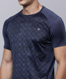 Sporto Men's Instacool Printed Jersey Tee - Navy