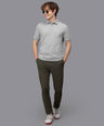 Sporto Men's Anti Wrinkle Popcorn Solid Grey Milange Polo  T-shirt