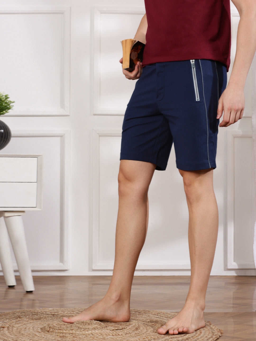 Sporto Men's Cotton Bermuda Shorts - Mood Indigo