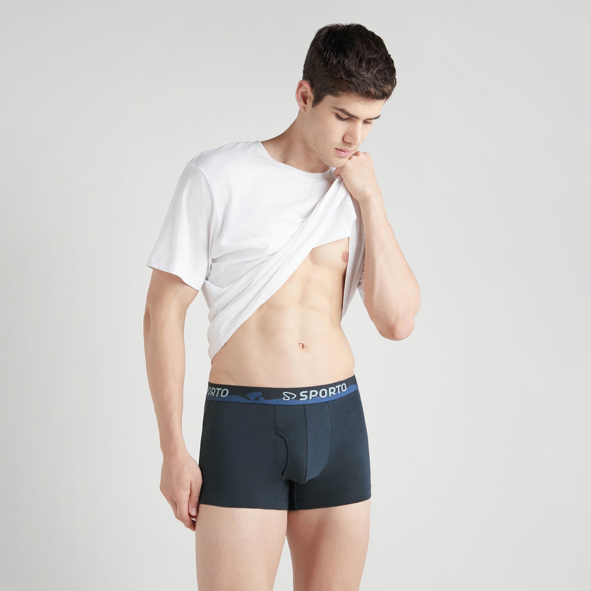 Sporto Shapelock Men's Square Trunks (Pack Of 2)