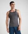 Sporto Men's  Cotton  Gym Vest with  Contrast  Panel Multicolour Pack of 2