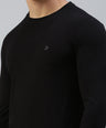 Sporto Men Slim fit Round Neck Full Sleeve T-Shirt - Black