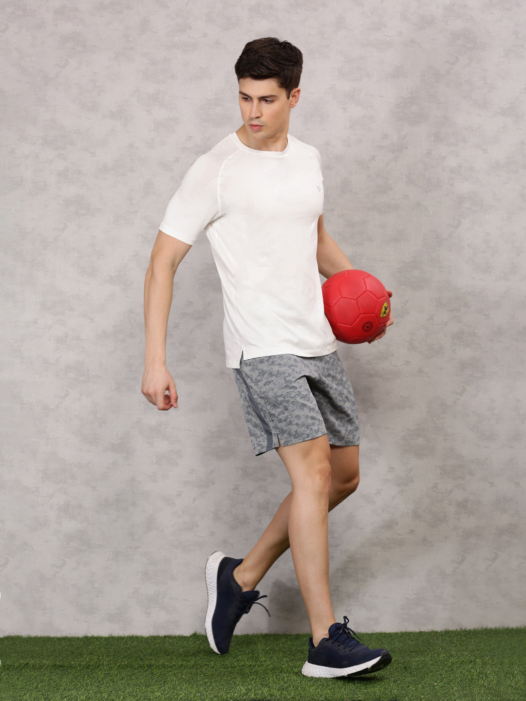 Sporto Men's Techno Printed Dry Fit Bermuda Short - Grey