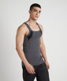 Sporto Men's  Cotton  Gym Vest with Side Contrast  Panel Multicolour Pack of 3