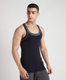 Sporto Men's  Cotton  Gym Vest with  Contrast  Panel Multicolour Pack of 2