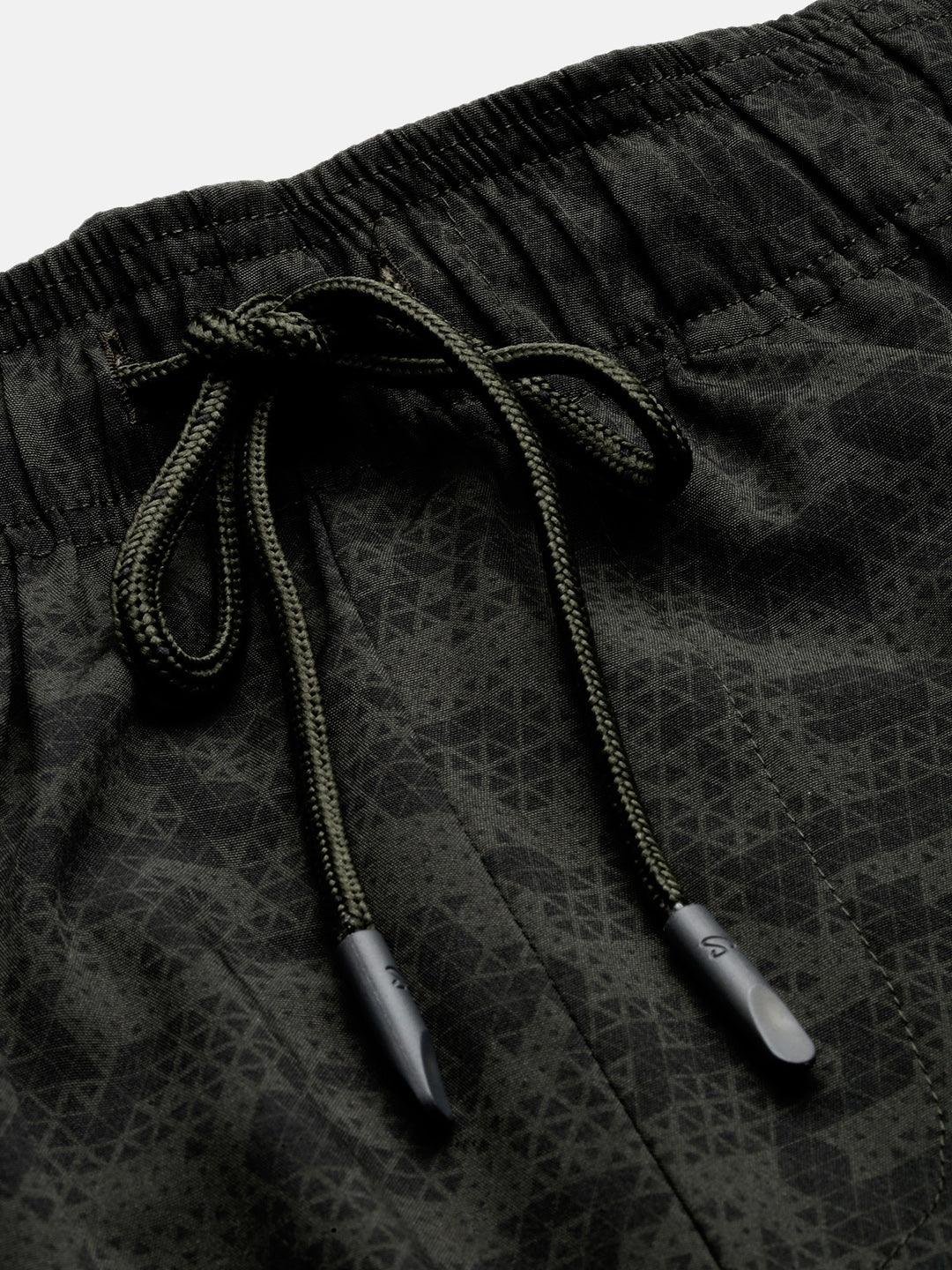 Sporto Men's Techno Printed Dry Fit Bermuda Short - Olive