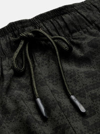 Sporto Men's Techno Printed Dry Fit Bermuda Short - Olive