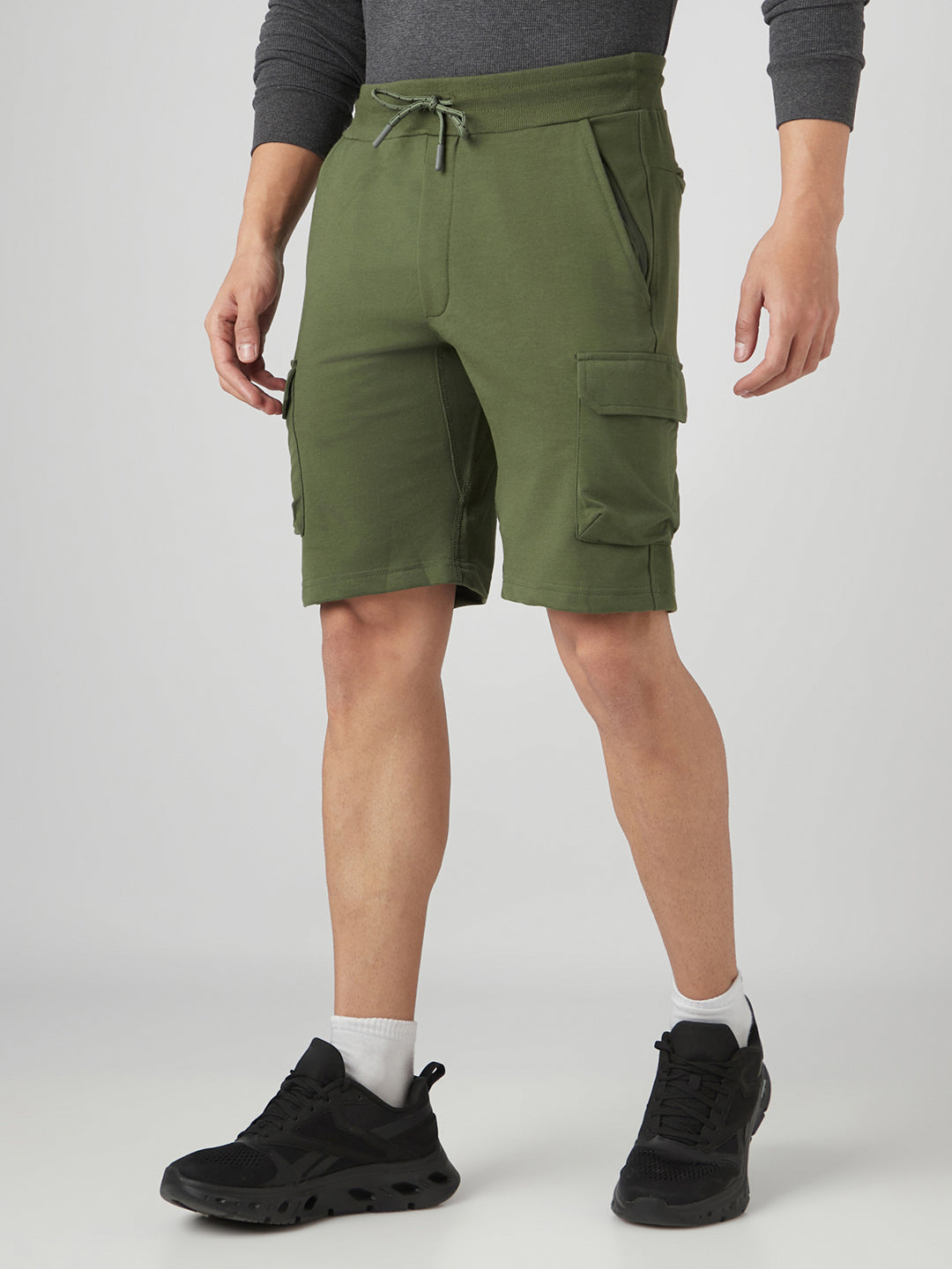 Sporto Men's Cotton Bermuda Shorts with 6 Pocket - Green