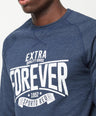 Sporto Crew Neck Printed Sweatshirt - Blue Melange