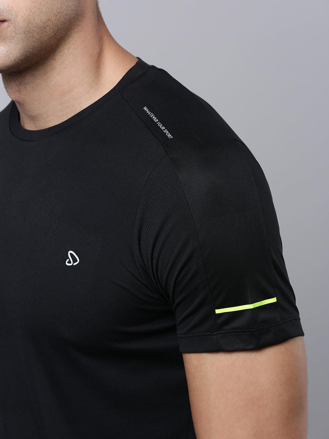 Sporto Men's Insta cool Solid Jersey tee - Black