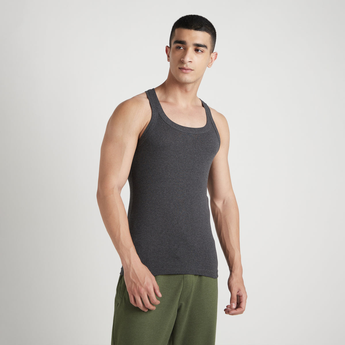 Men's Solid Gym Vests - Pack of 2