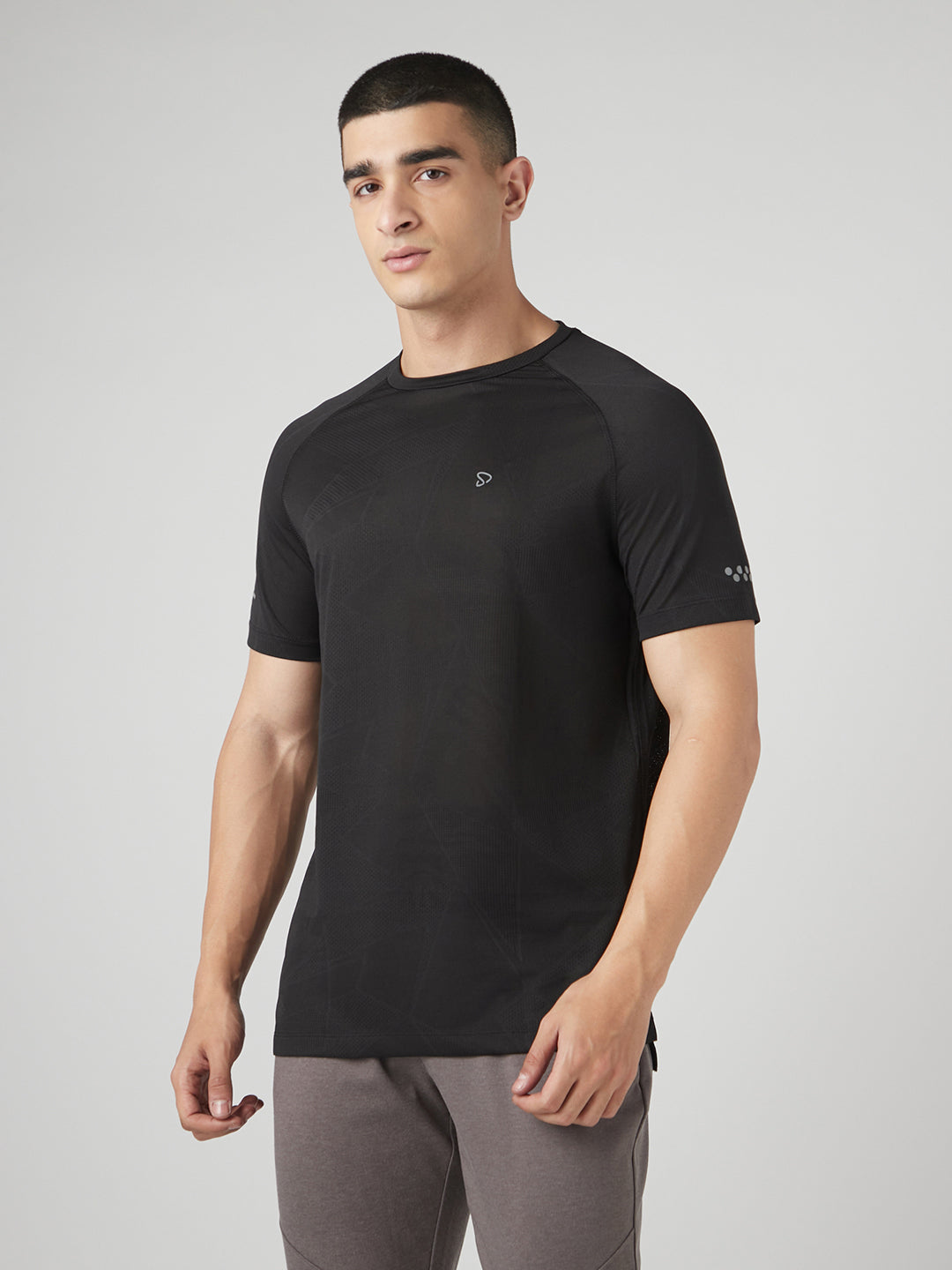 Instacool Printed Jersey Tee - Black