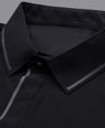 Sporto Men's Anti wrinkle and Light weight Solid  Black Polo T-shirt