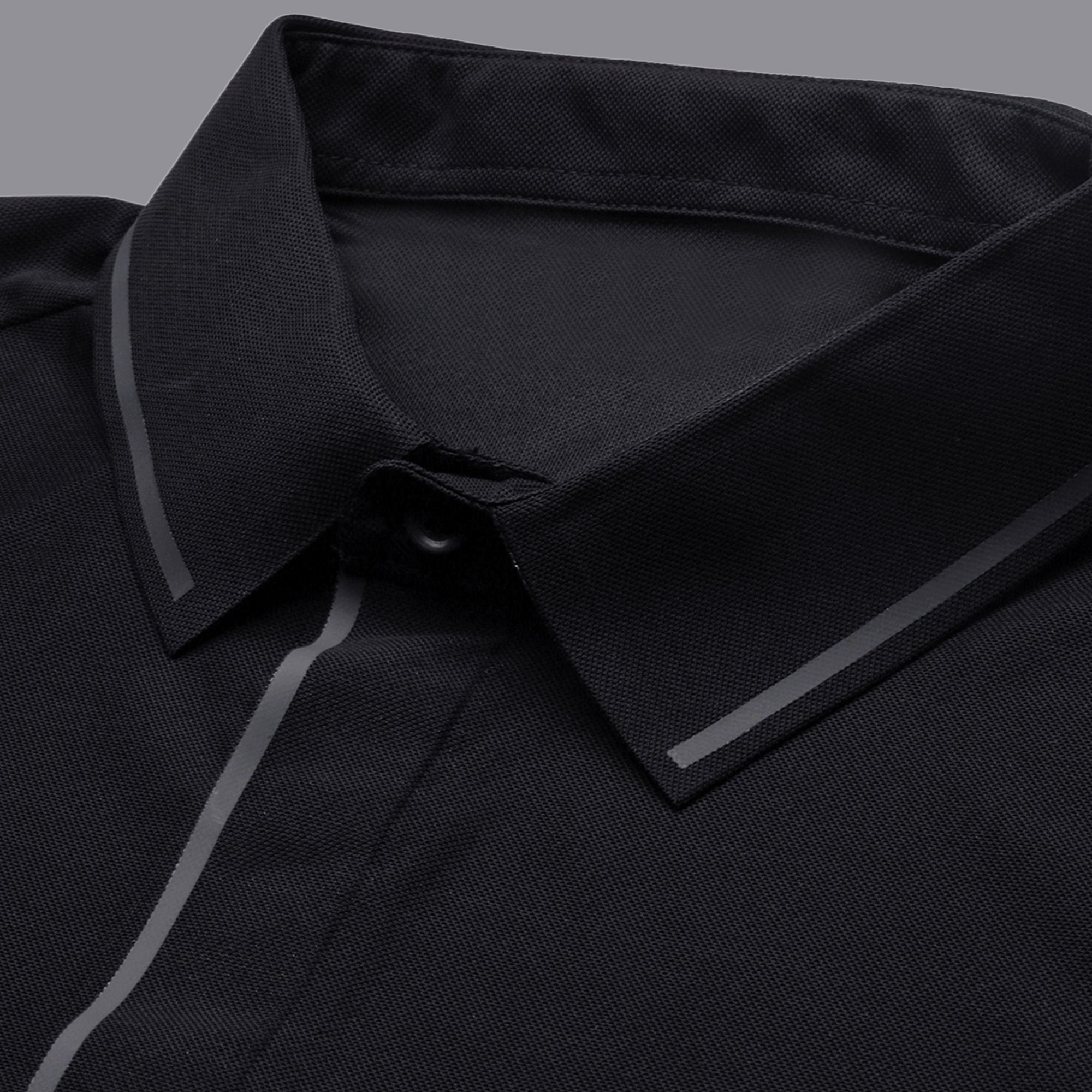 Sporto Men's Anti wrinkle and Light weight Solid  Black Polo T-shirt