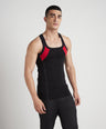 Sporto Men's  Cotton  Gym Vest with Side Contrast  Panel Multicolour Pack of 3