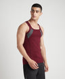 Sporto Men's  Cotton  Gym Vest with Side Contrast  Panel Multicolour Pack of 2