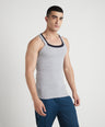 Sporto Men's  Cotton  Gym Vest with  Contrast  Panel Multicolour Pack of 2