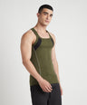 Sporto Men's  Cotton  Gym Vest with Side Contrast  Panel Multicolour Pack of 2