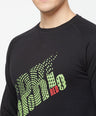 Sporto Crew Neck Printed Sweatshirt - Black