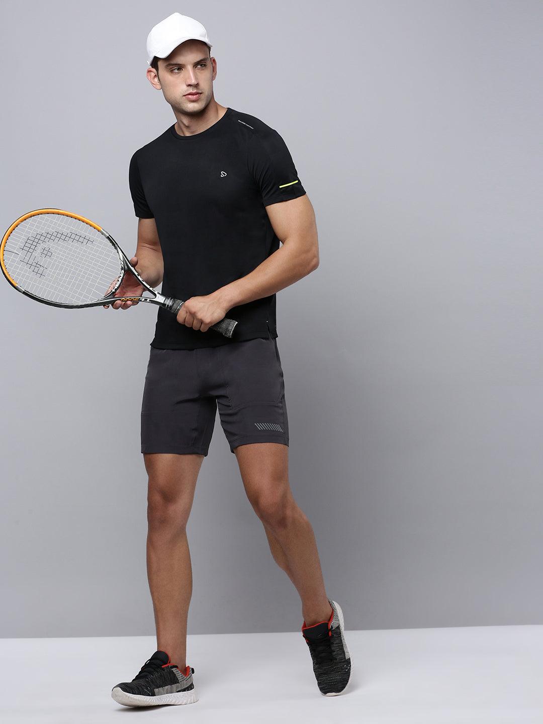 Sporto Men's Insta cool Solid Jersey tee - Black