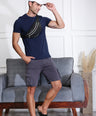 Fluyid Cotton Round Neck T-shirt - Navy