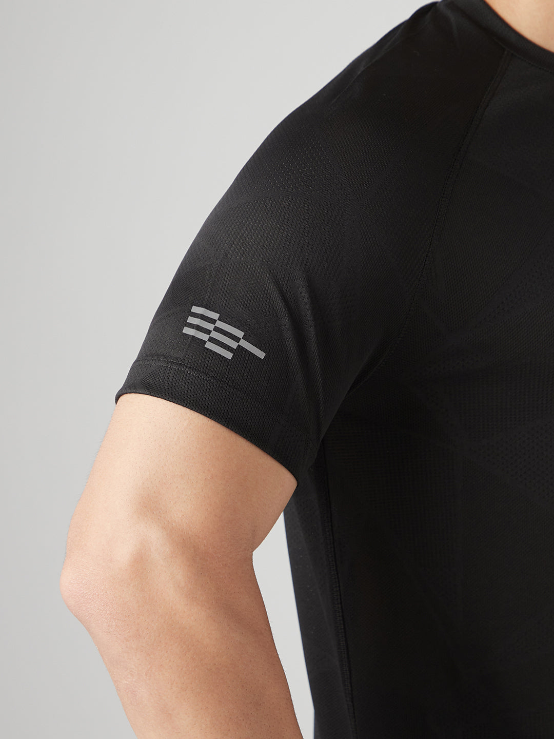Instacool Printed Jersey Tee - Black