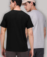 Round Neck Fluyid Cotton Rich, Solid Colour T-shirt Pack of 2