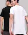 Round Neck Fluyid Cotton Rich, Solid Colour T-shirt Pack of 2