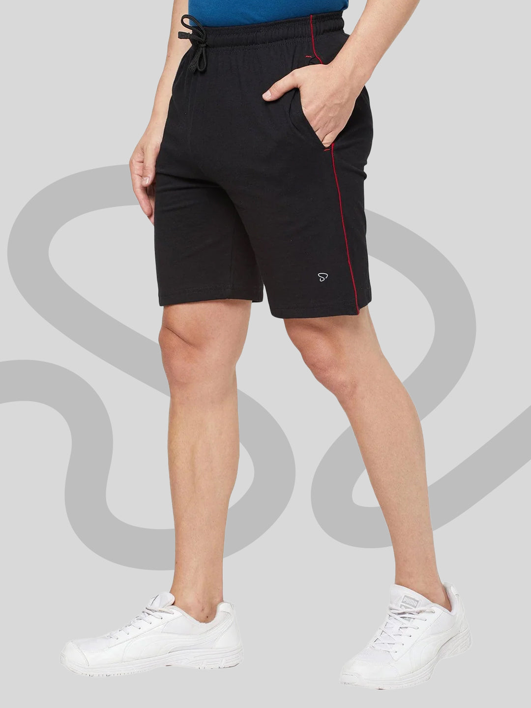 Sporto Men's Solid Lounge Shorts - Black