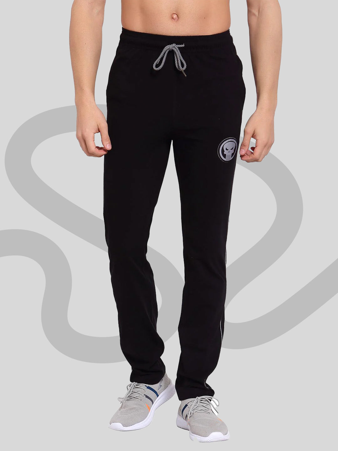 Sporto Black Marvel Superhero Track Pant for Men