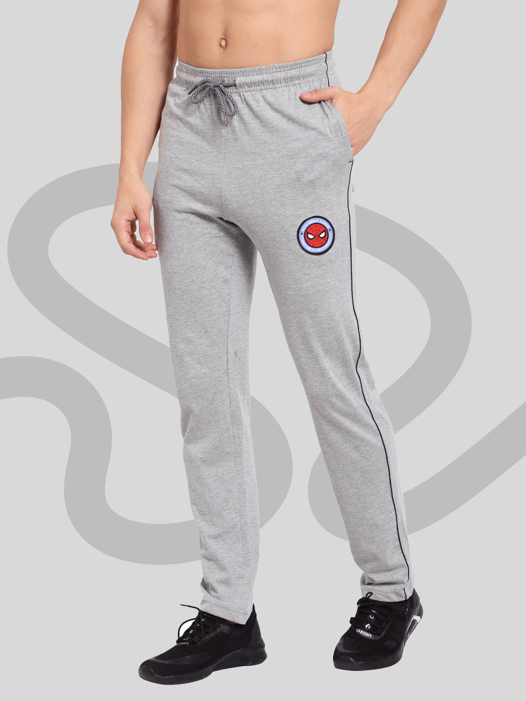 Marvel Men's Grey Melange Track pant