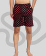 Sporto Men's Printed Boxer Shorts with Zipper - Black