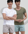 Sporto Men's Checkered Boxer Shorts (Pack Of 2) - Green & Multi